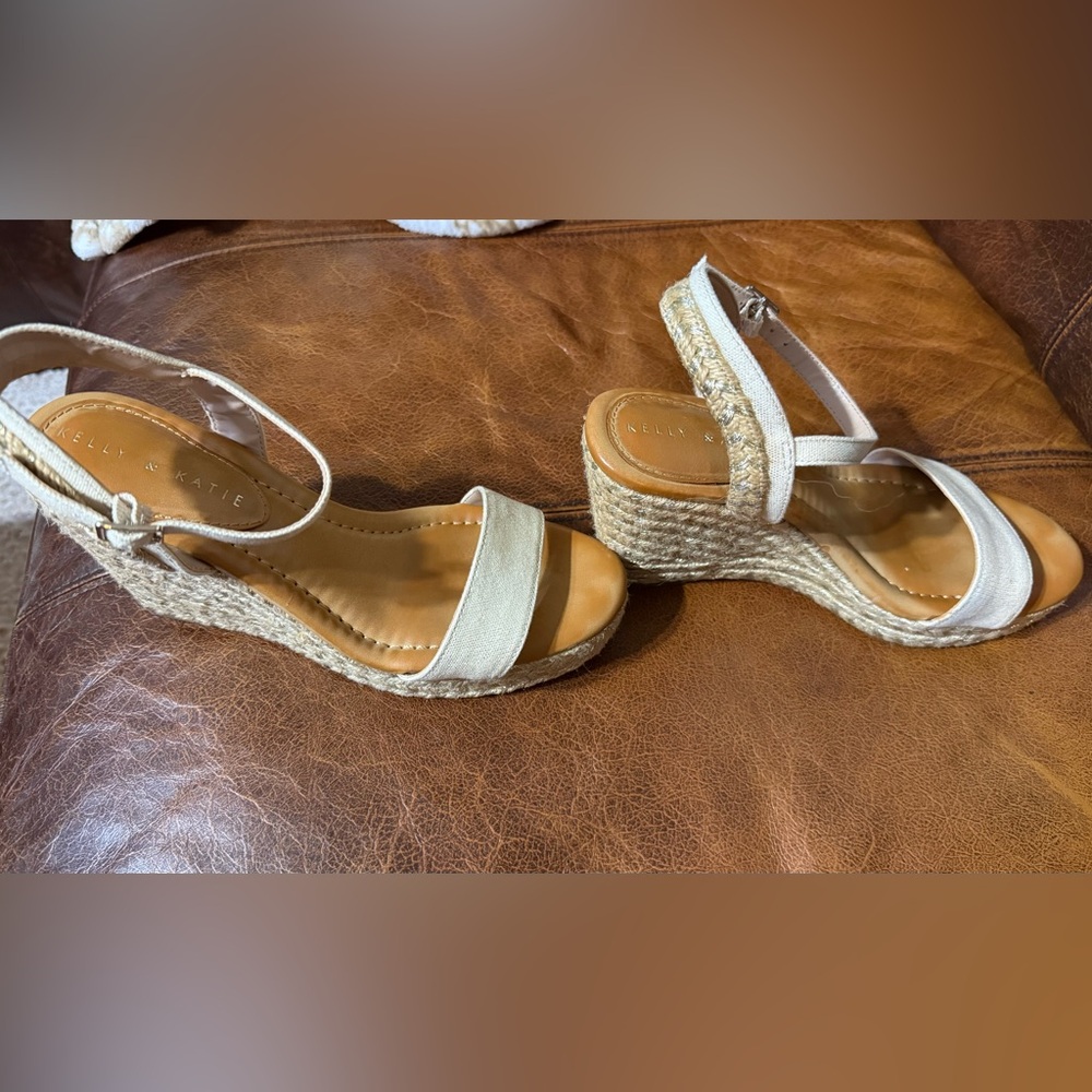 Kelly & Katie Cream Espadrille Shoes